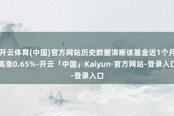 开云体育(中国)官方网站历史数据清晰该基金近1个月高涨0.65%-开云「中国」Kaiyun·官方网站-登录入口