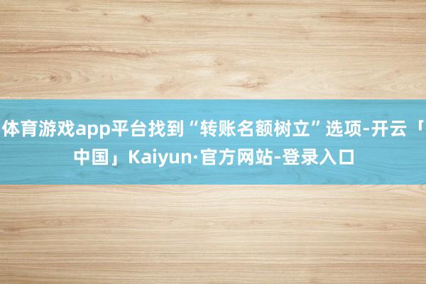 体育游戏app平台找到“转账名额树立”选项-开云「中国」Kaiyun·官方网站-登录入口