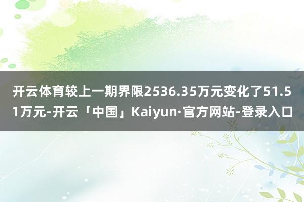 开云体育较上一期界限2536.35万元变化了51.51万元-开云「中国」Kaiyun·官方网站-登录入口
