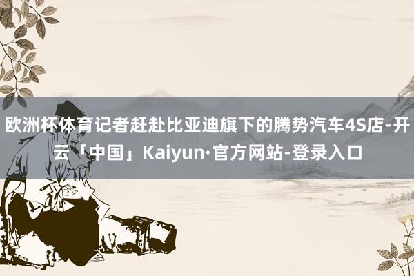 欧洲杯体育记者赶赴比亚迪旗下的腾势汽车4S店-开云「中国」Kaiyun·官方网站-登录入口