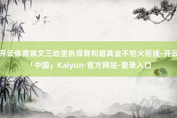 开云体育崇文三幼坚执保育和磨真金不怕火衔接-开云「中国」Kaiyun·官方网站-登录入口