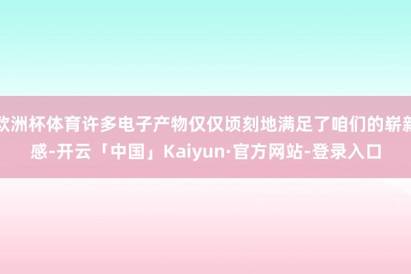 欧洲杯体育许多电子产物仅仅顷刻地满足了咱们的崭新感-开云「中国」Kaiyun·官方网站-登录入口