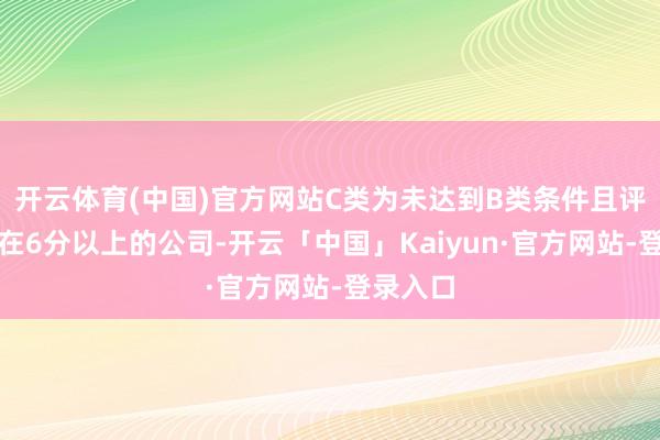 开云体育(中国)官方网站C类为未达到B类条件且评揣测分在6分以上的公司-开云「中国」Kaiyun·官方网站-登录入口