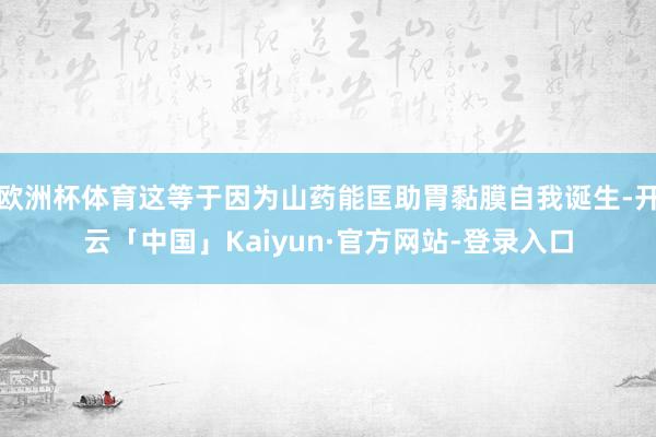 欧洲杯体育这等于因为山药能匡助胃黏膜自我诞生-开云「中国」Kaiyun·官方网站-登录入口