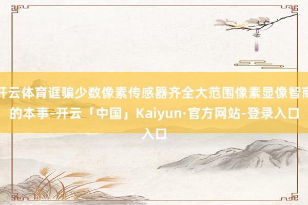 开云体育诓骗少数像素传感器齐全大范围像素显像智商的本事-开云「中国」Kaiyun·官方网站-登录入口