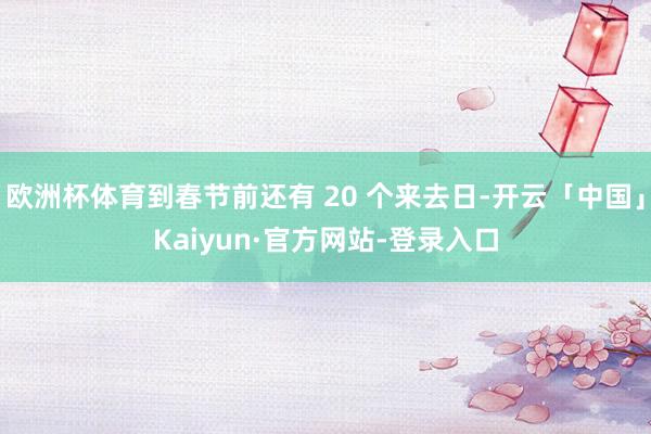 欧洲杯体育到春节前还有 20 个来去日-开云「中国」Kaiyun·官方网站-登录入口