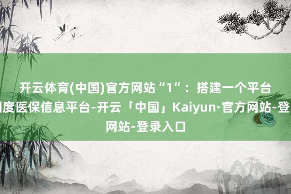 开云体育(中国)官方网站　　“1”：搭建一个平台　　依托国度医保信息平台-开云「中国」Kaiyun·官方网站-登录入口