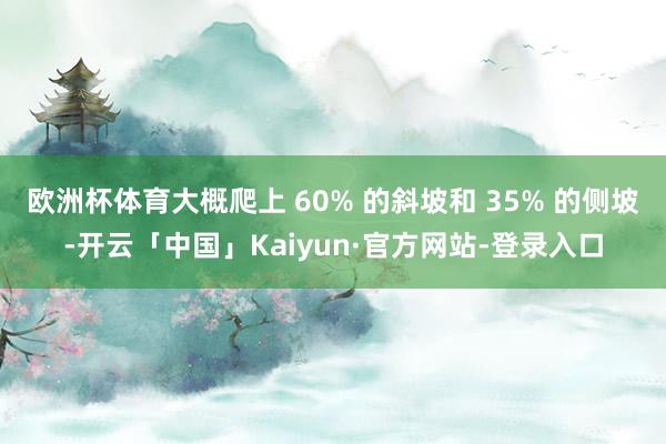 欧洲杯体育大概爬上 60% 的斜坡和 35% 的侧坡-开云「中国」Kaiyun·官方网站-登录入口