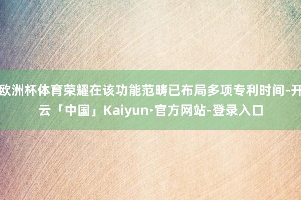 欧洲杯体育荣耀在该功能范畴已布局多项专利时间-开云「中国」Kaiyun·官方网站-登录入口