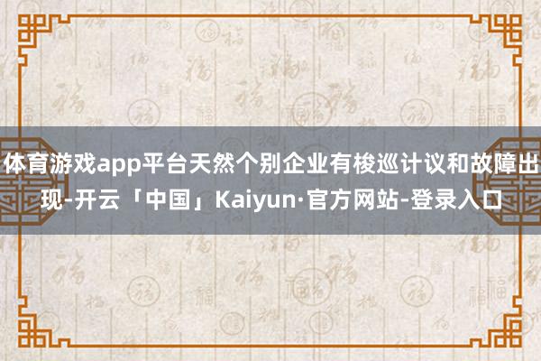 体育游戏app平台天然个别企业有梭巡计议和故障出现-开云「中国」Kaiyun·官方网站-登录入口